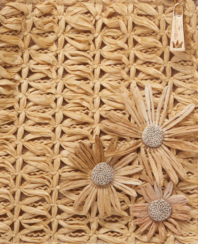 Camille Raffia Bloom Bag Small