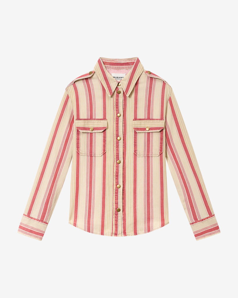 Gelva Shirt Beige Red Stripe