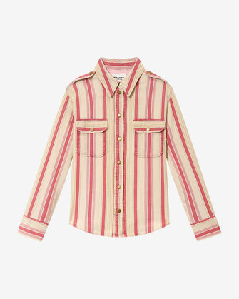 Gelva Shirt Beige Red Stripe