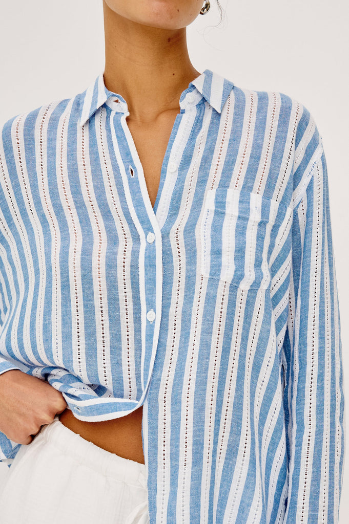 Charli Linen Shirt Atlantis Stripe
