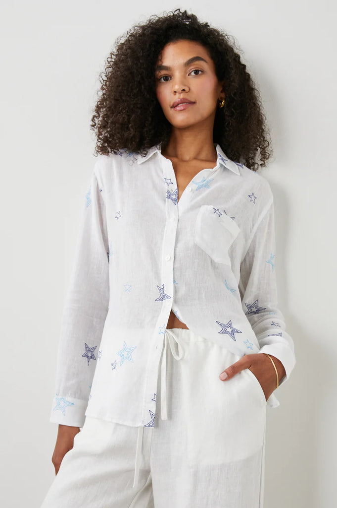 Charli Shirt Navy Stitched Stars