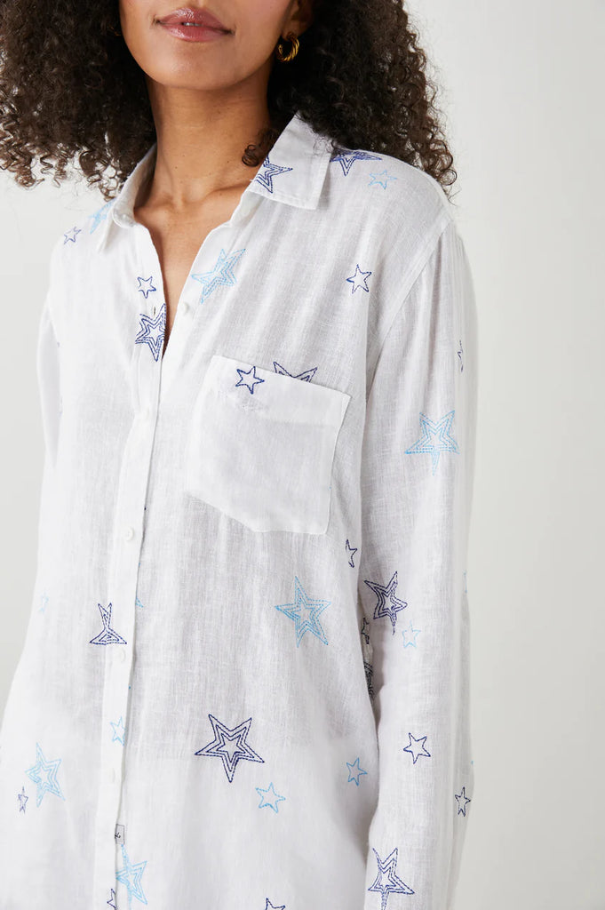 Charli Shirt Navy Stitched Stars
