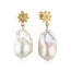 Surf Rider Baroque Pearl Earrings Gold