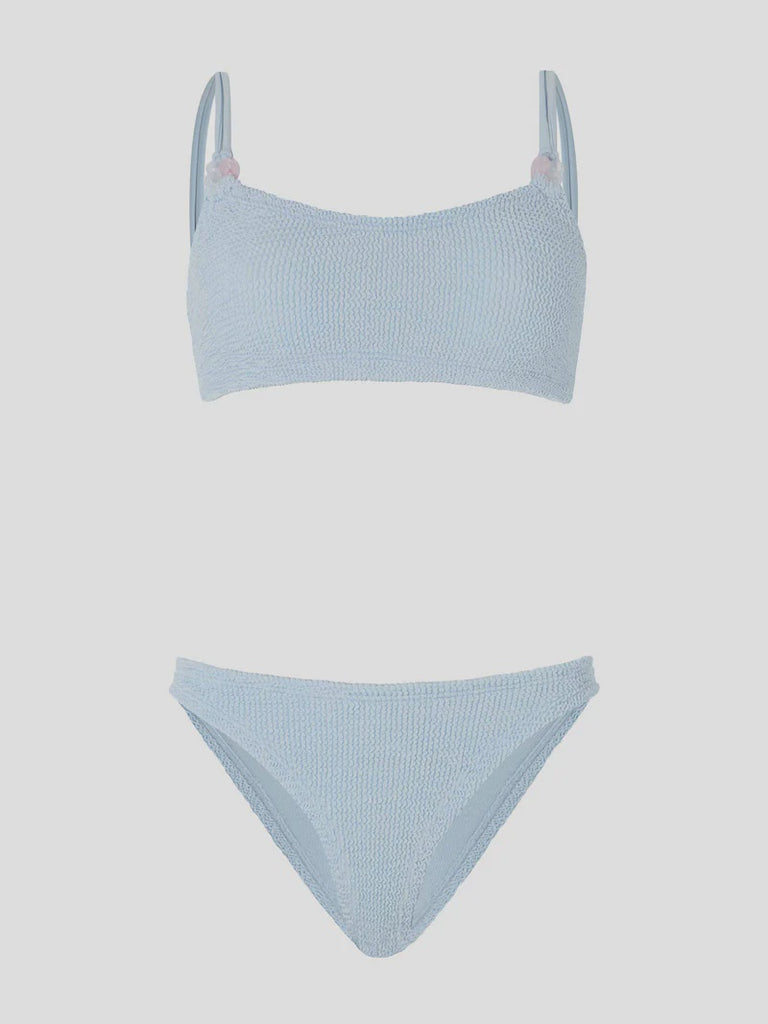 Cassie Beaded Bikini Metallic Ice Blue