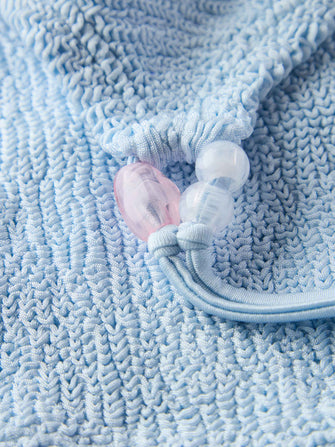 Cassie Beaded Bikini Metallic Ice Blue