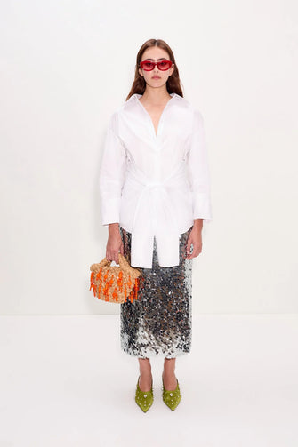 Mia Sequin Skirt Satellite Silver