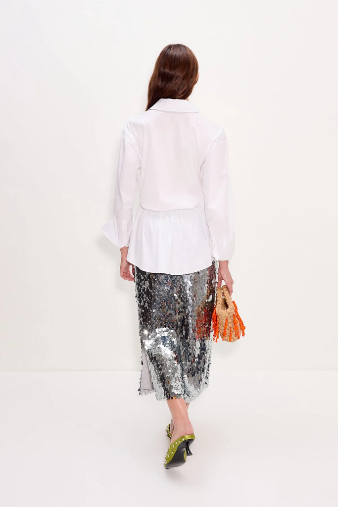 Mia Sequin Skirt Satellite Silver