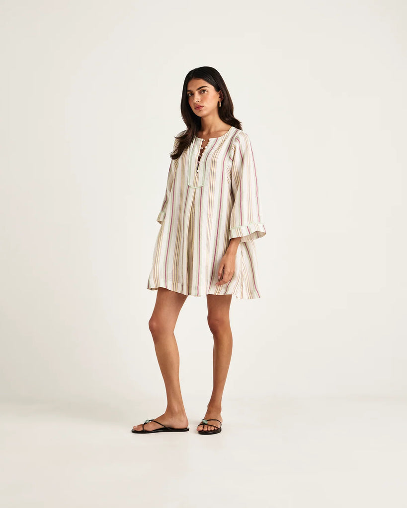 Crema Mini Dress Loom Line Green