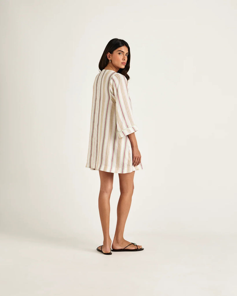 Crema Mini Dress Loom Line Green
