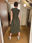 Cowl Neck Olive Dress