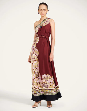 Roy Dress Kells Swirl Placée Burgundy