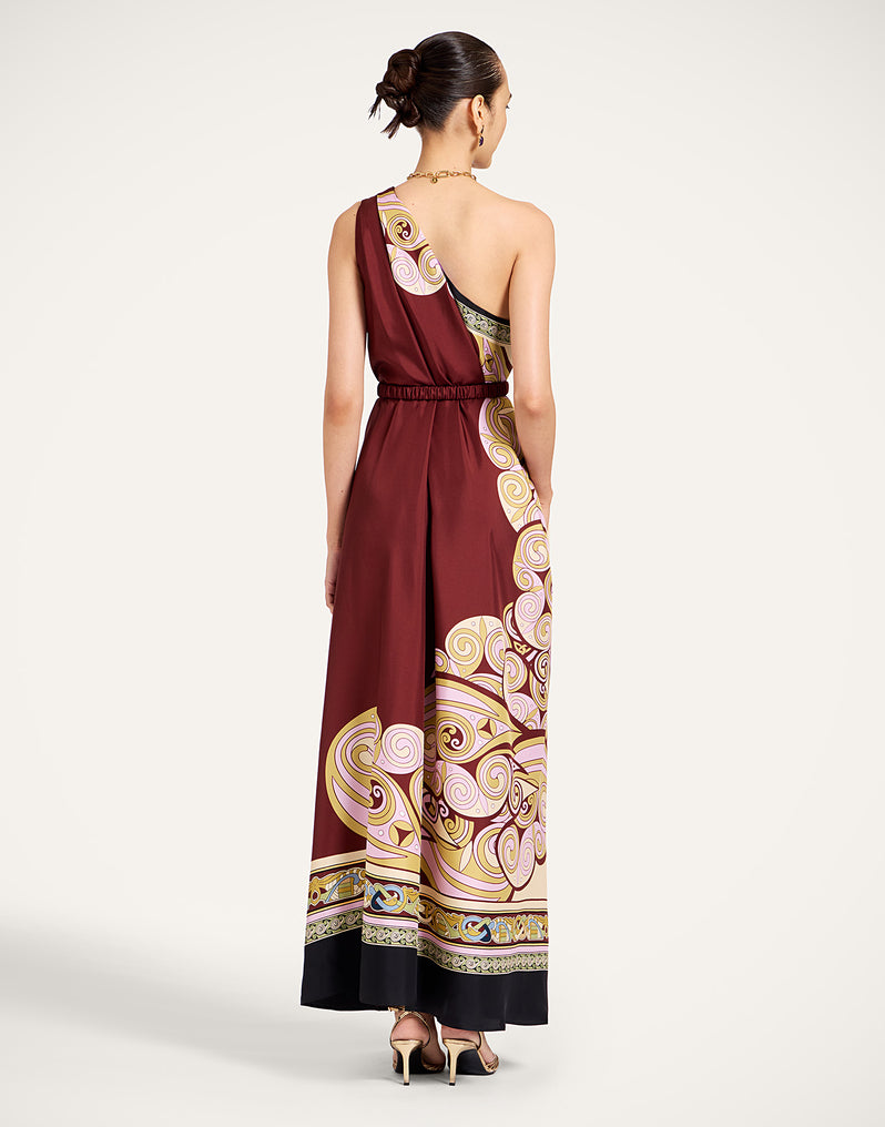 Roy Dress Kells Swirl Placée Burgundy