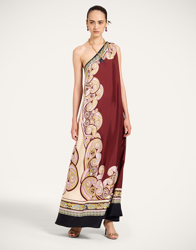 Roy Dress Kells Swirl Placée Burgundy