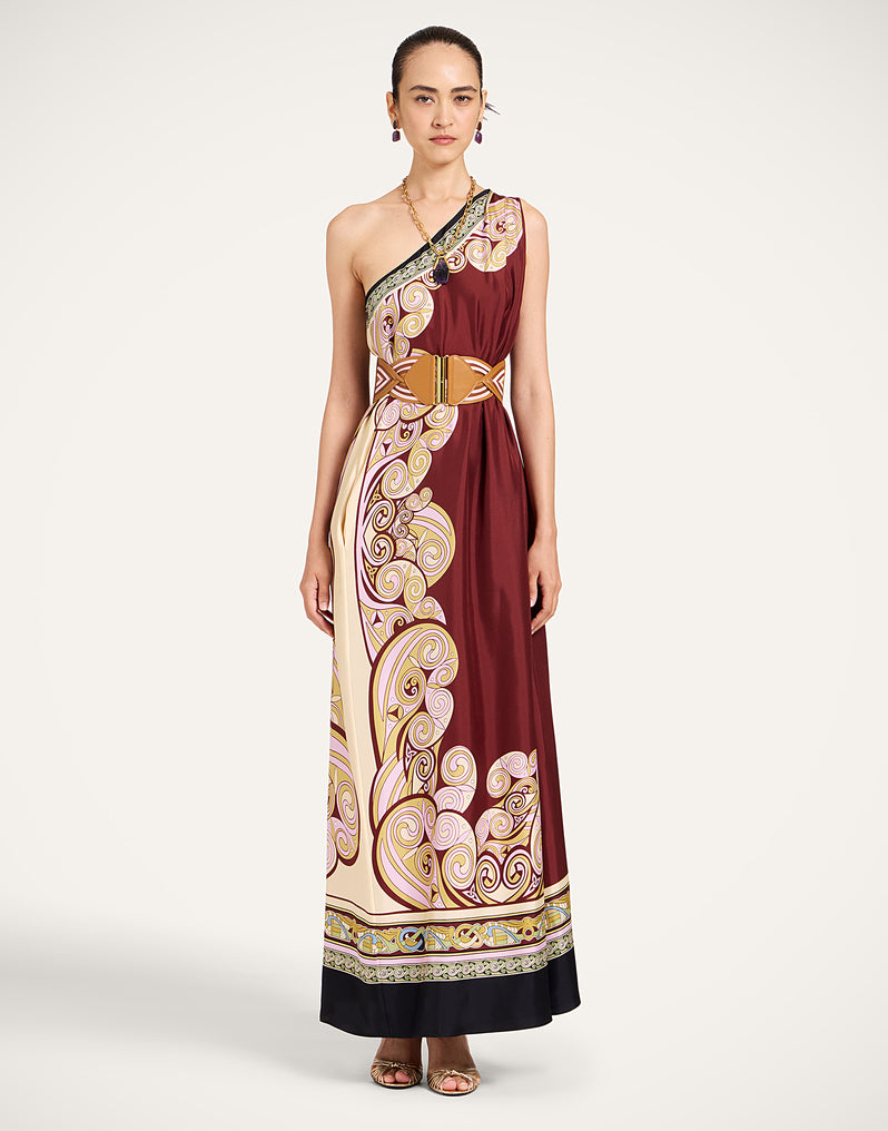 Roy Dress Kells Swirl Placée Burgundy