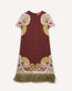Mini Swing Dress Kells Swirl Placée Burgundy