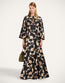 Belle Kaftan Buttercup Black in Silk Twill