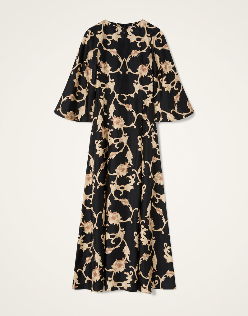 Belle Kaftan Buttercup Black in Silk Twill