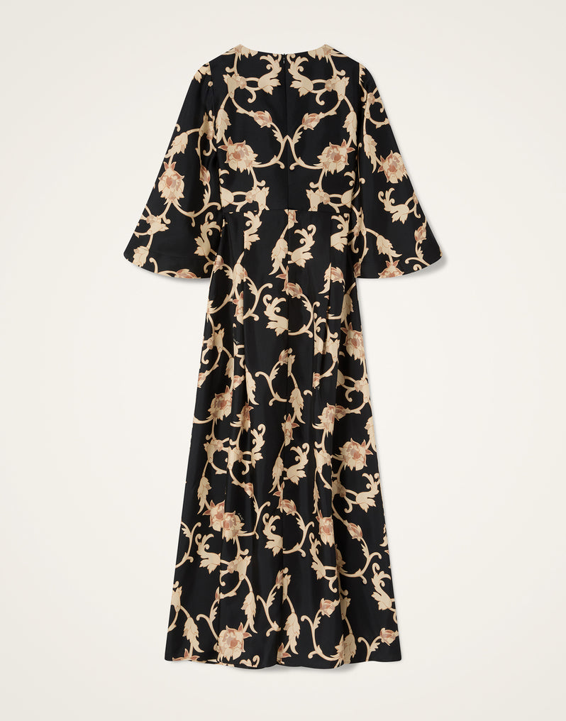 Belle Kaftan Buttercup Black in Silk Twill