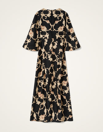 Belle Kaftan Buttercup Black in Silk Twill
