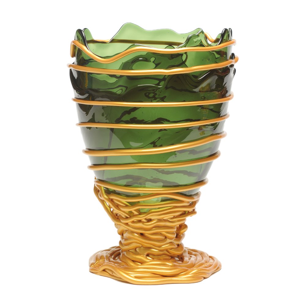 Pompitu II Vase L Bottle Green Gold