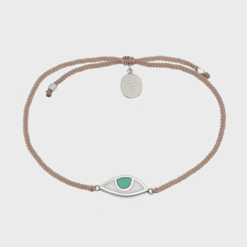 Eye of Protection Bracelet Pale Pink Silver