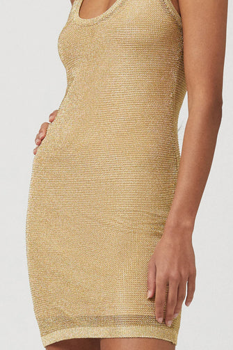 Leo Strappy Mini Dress Gold