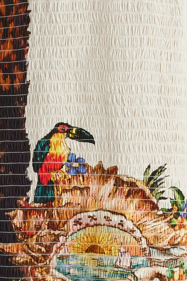 Trips Shirred Long Dress