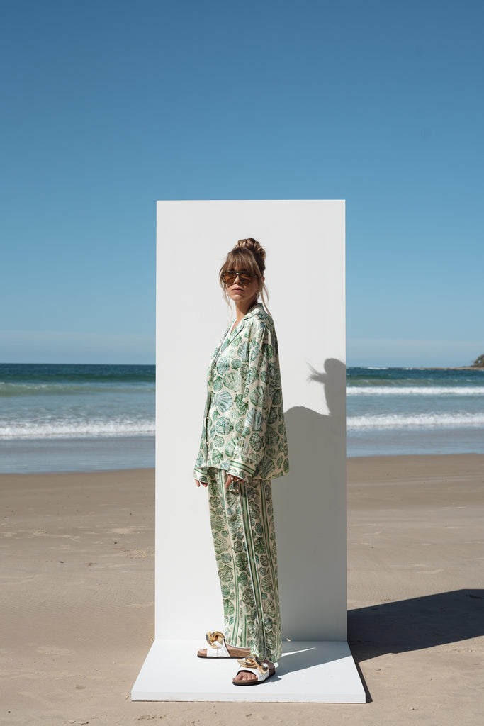 Stripe Seashell Pant Pistachio