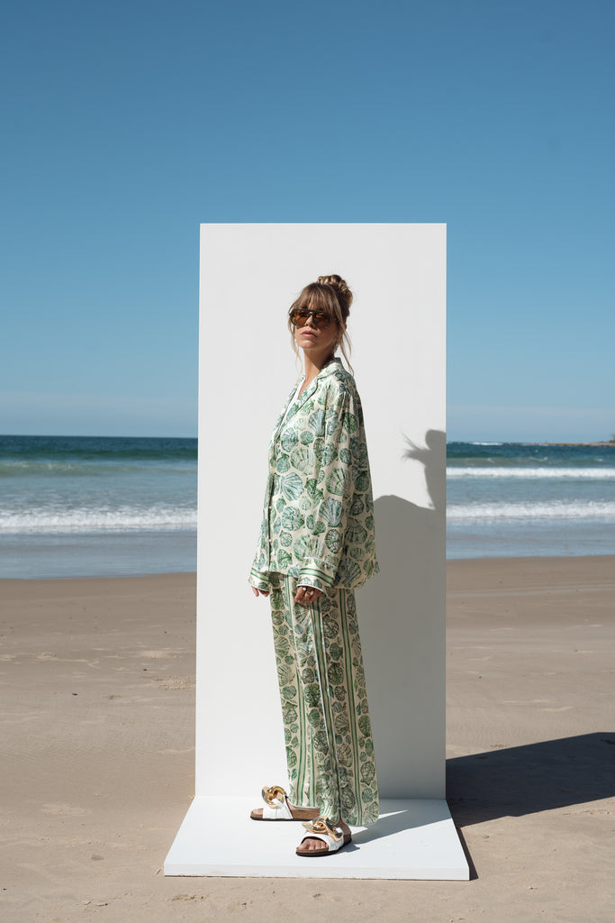 Stripe Seashell Pant Pistachio