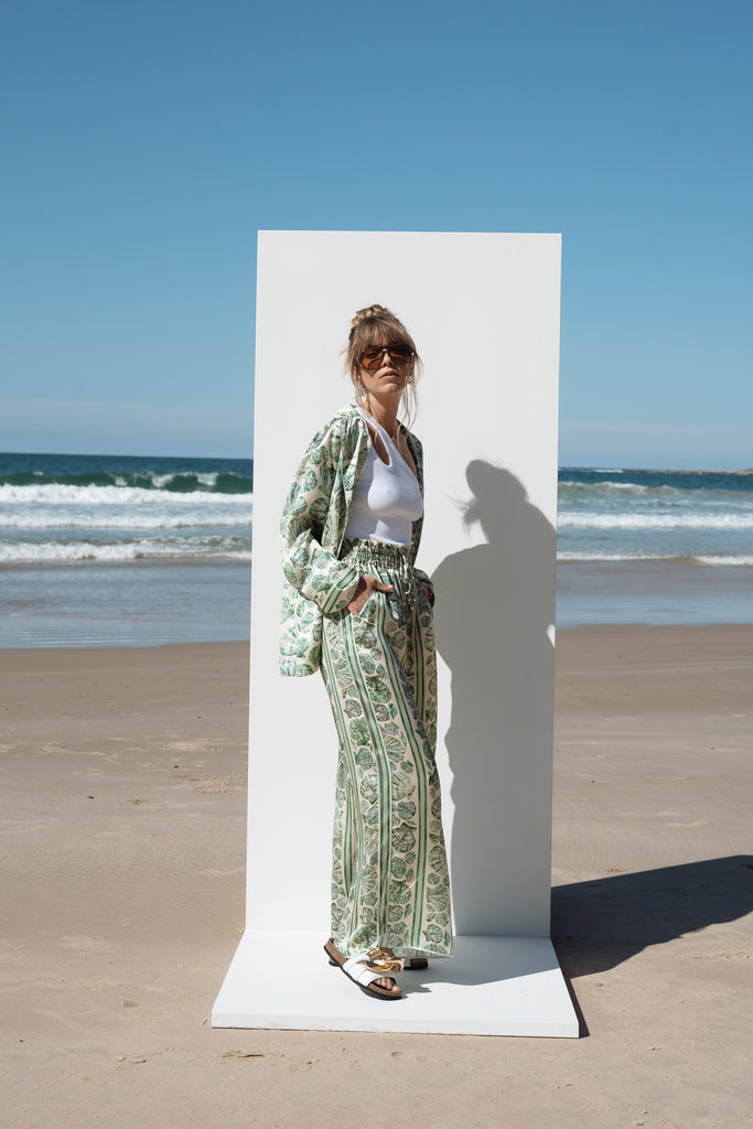 Stripe Seashell Pant Pistachio