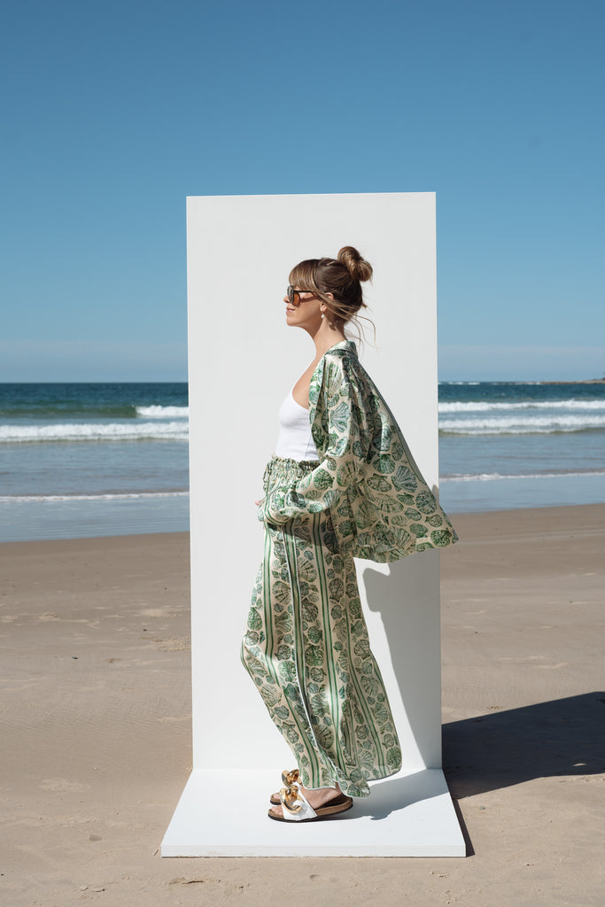 Stripe Seashell Pant Pistachio