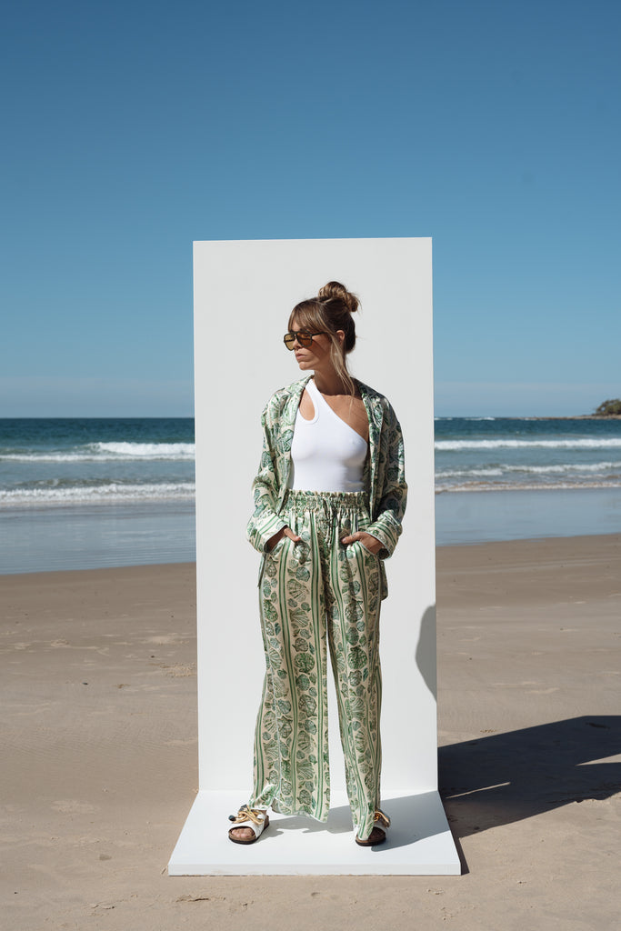 Stripe Seashell Pant Pistachio