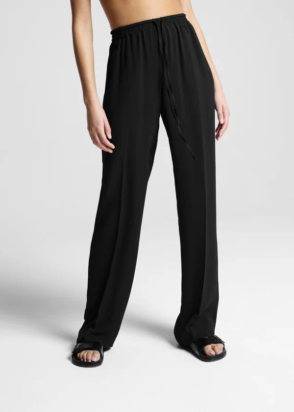 Aurelia Silk Twill Trouser Black