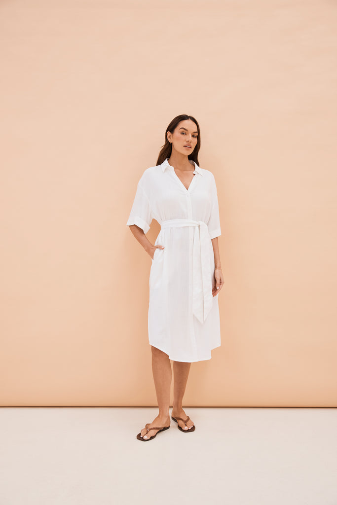 Domenica Midi Dress White