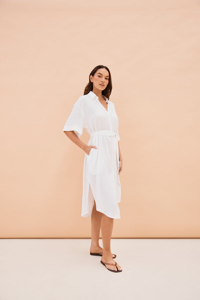 Domenica Midi Dress White