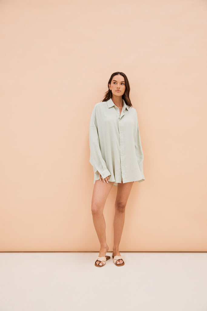 Olive Green Stripe Shirt