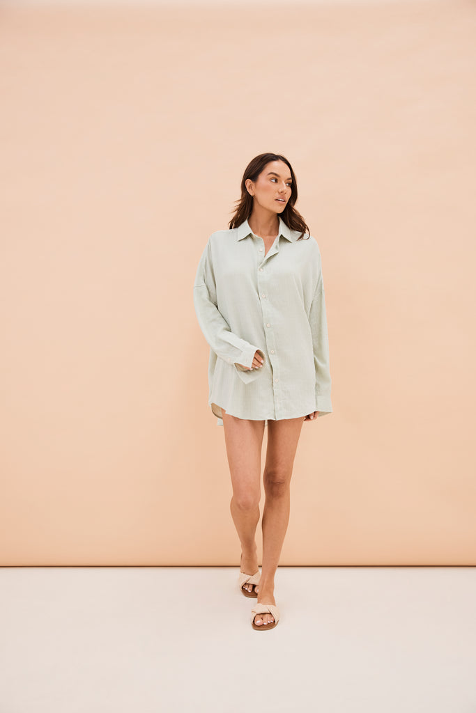 Olive Green Stripe Shirt