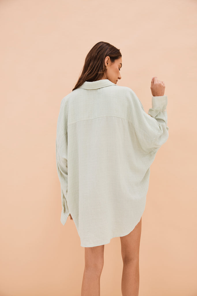 Olive Green Stripe Shirt