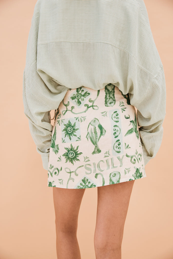 Isola Sicily Print Skirt