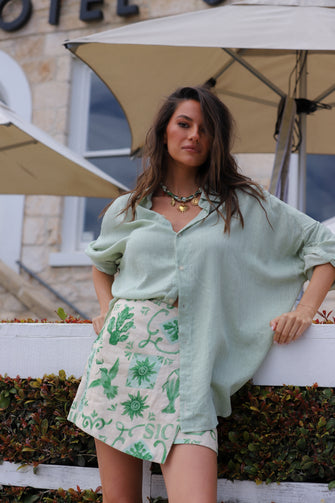 Olive Green Stripe Shirt