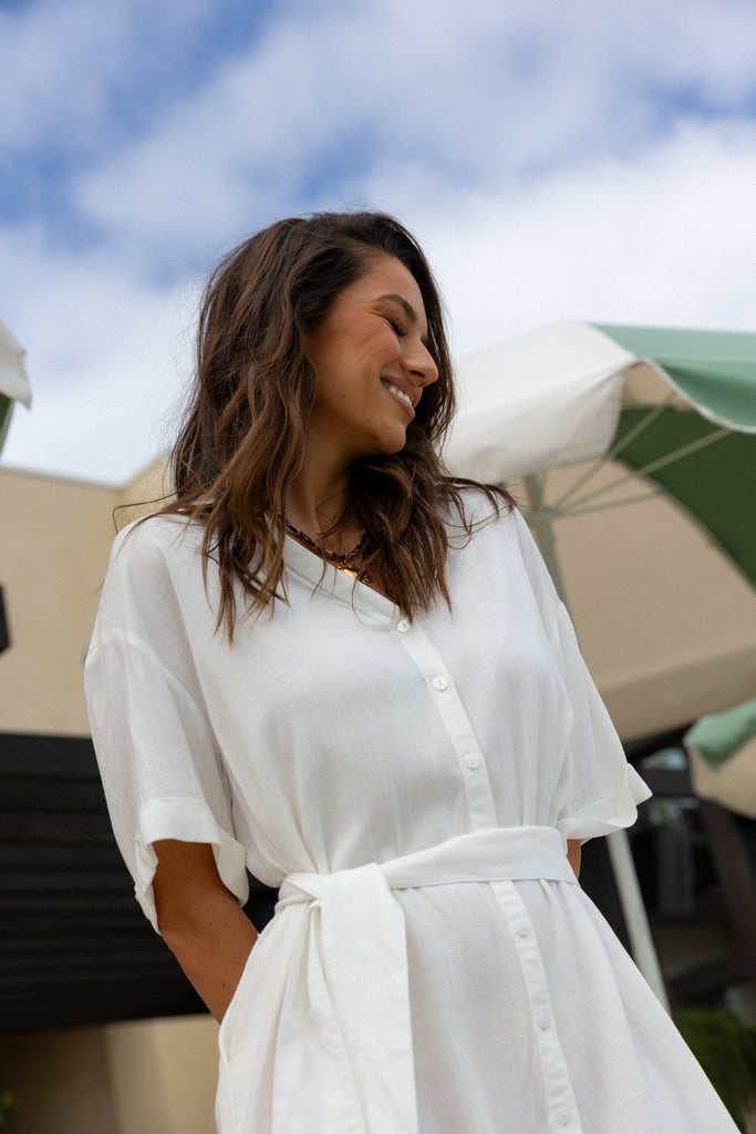 Domenica Midi Dress White