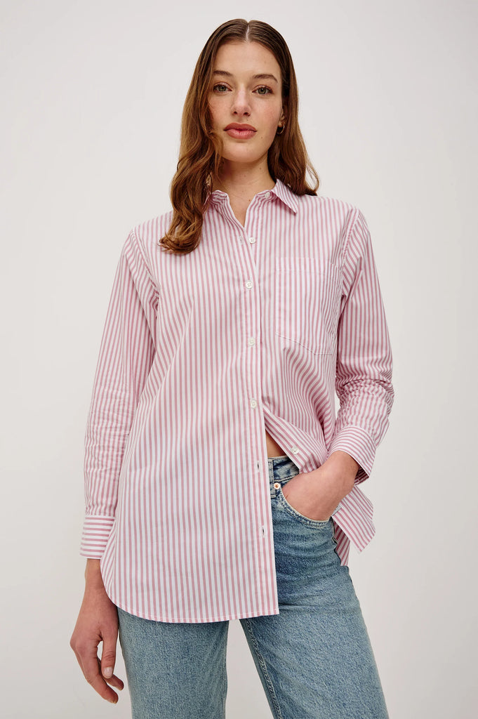 Elsa Shirt Rose Stripe