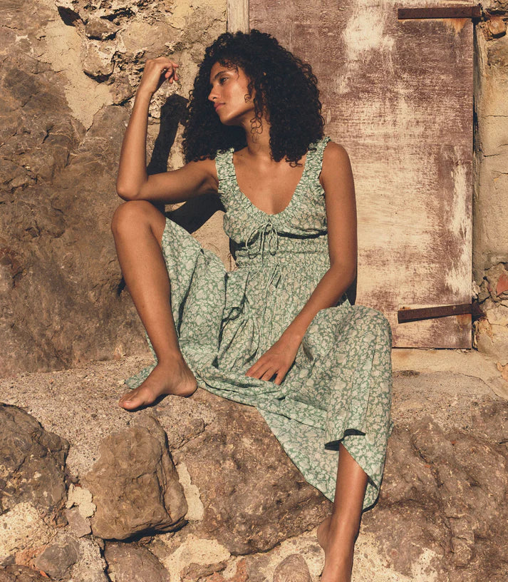 Emmaretta Dress Peridot Tea Floral