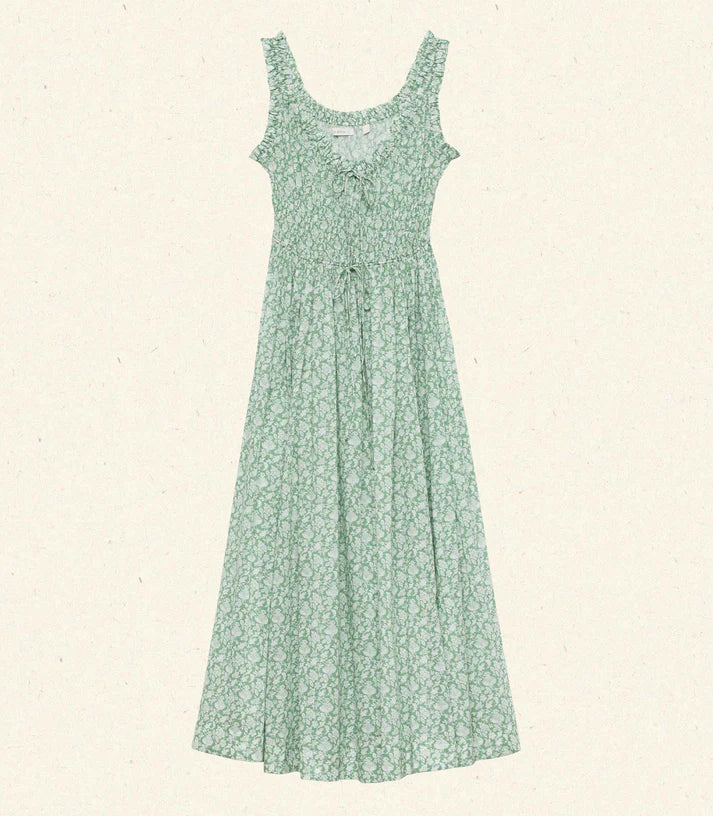Emmaretta Dress Peridot Tea Floral