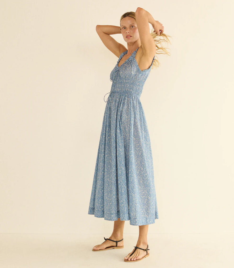Emmaretta Dress Blue Garden Bloom