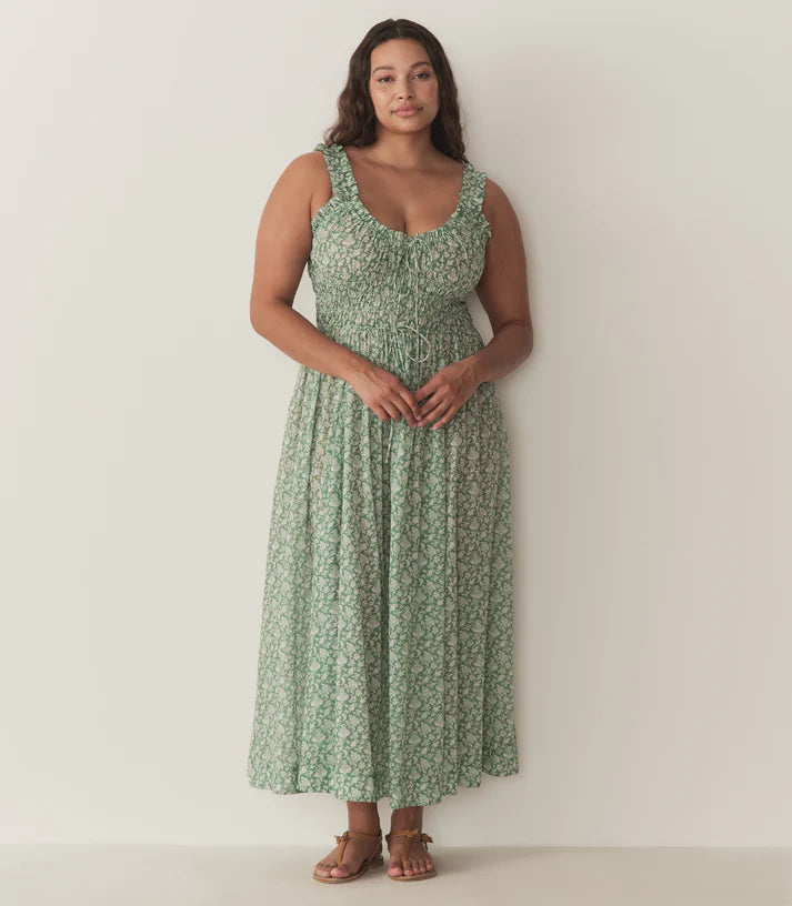 Emmaretta Dress Peridot Tea Floral