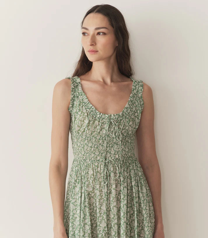 Emmaretta Dress Peridot Tea Floral