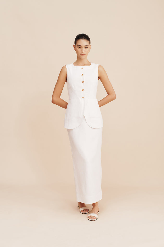 Emma Pencil Skirt Ivory
