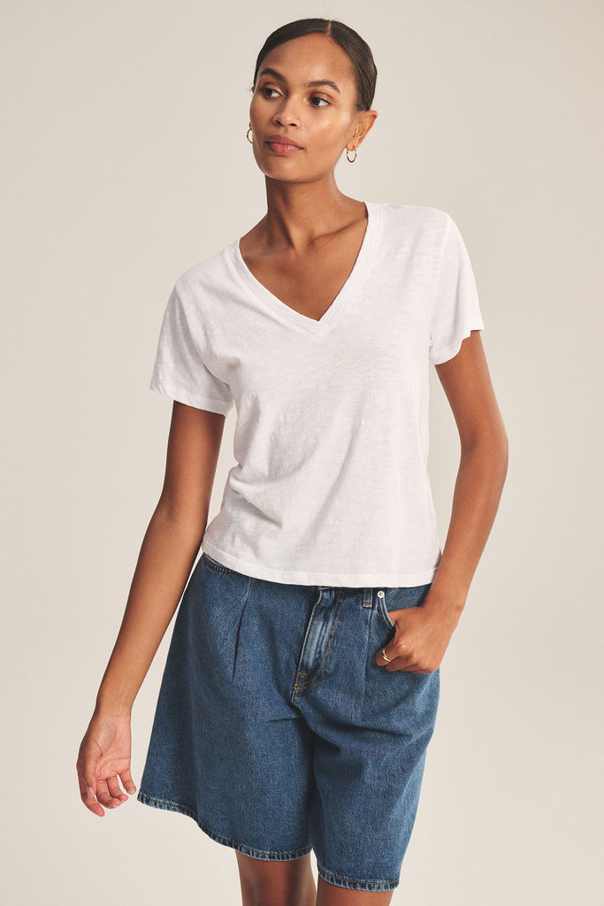 Elisha Originals V Neck Tee White