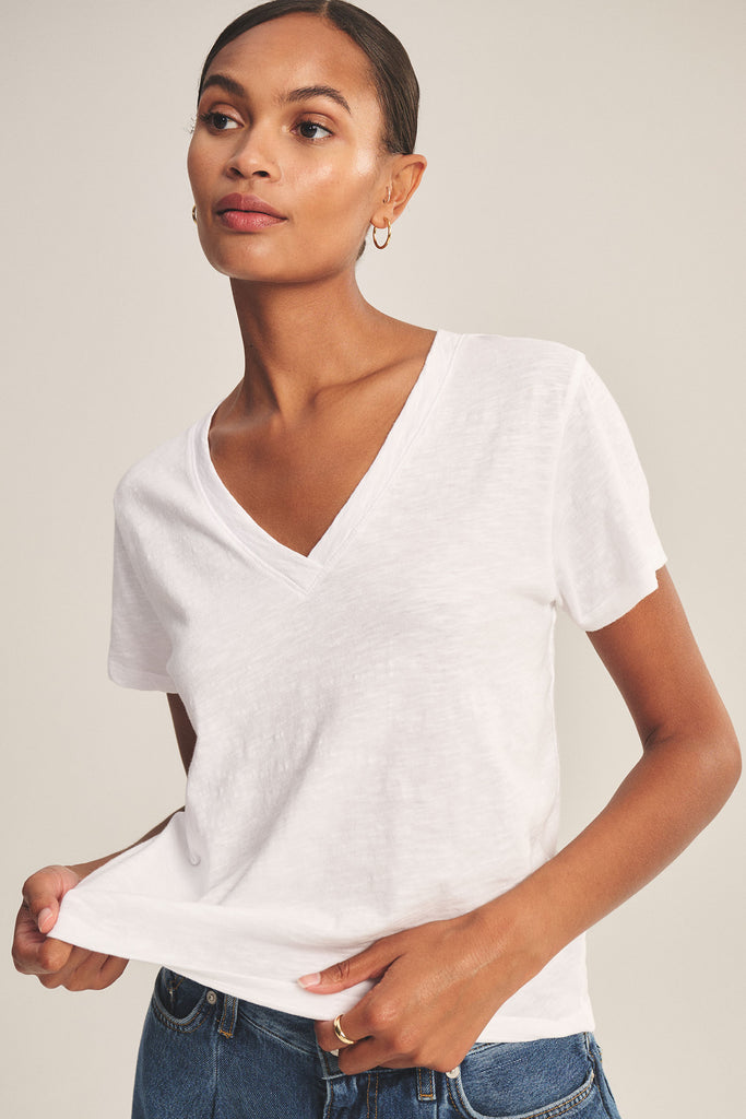 Elisha Originals V Neck Tee White